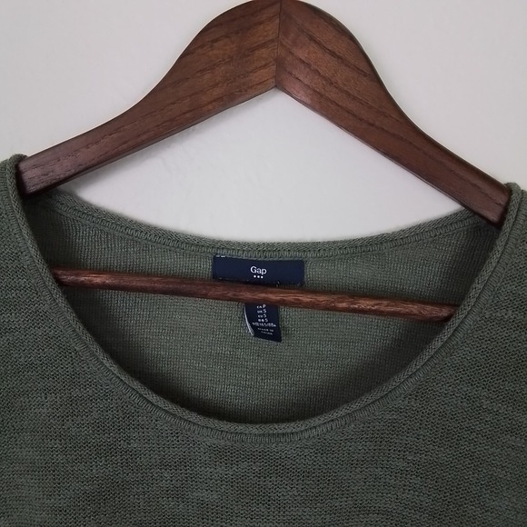 GAP Womens Sweater Tee Small Green Cotton Blend Pullover Long Sleeve Scoop‎ Neck - Picture 5 of 12